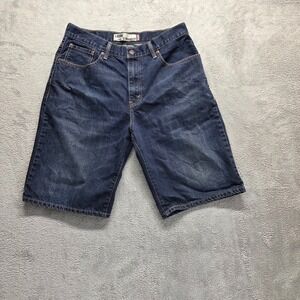 Levis 569 Shorts Mens 33 Blue Loose Straight Baggy Dark Wash Denim